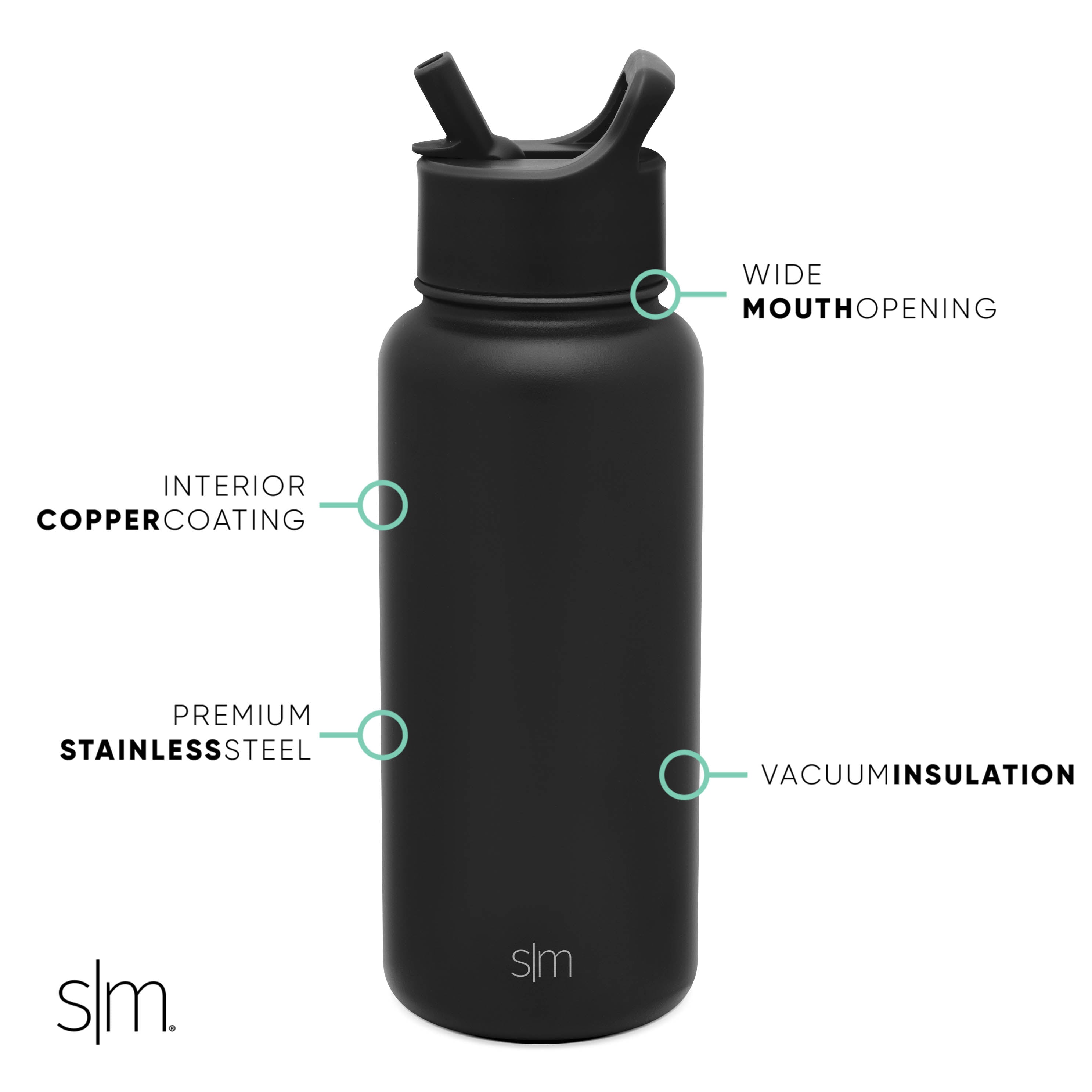 Collegiate Summit Water Bottle with Straw Lid F1 kL