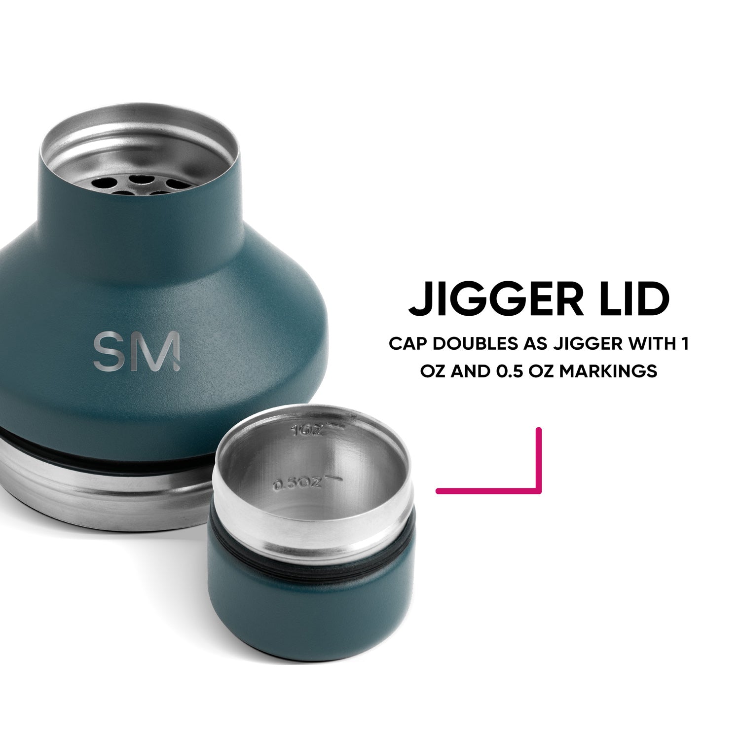 Classic Cocktail Shaker with Jigger Lid Q9 Ux