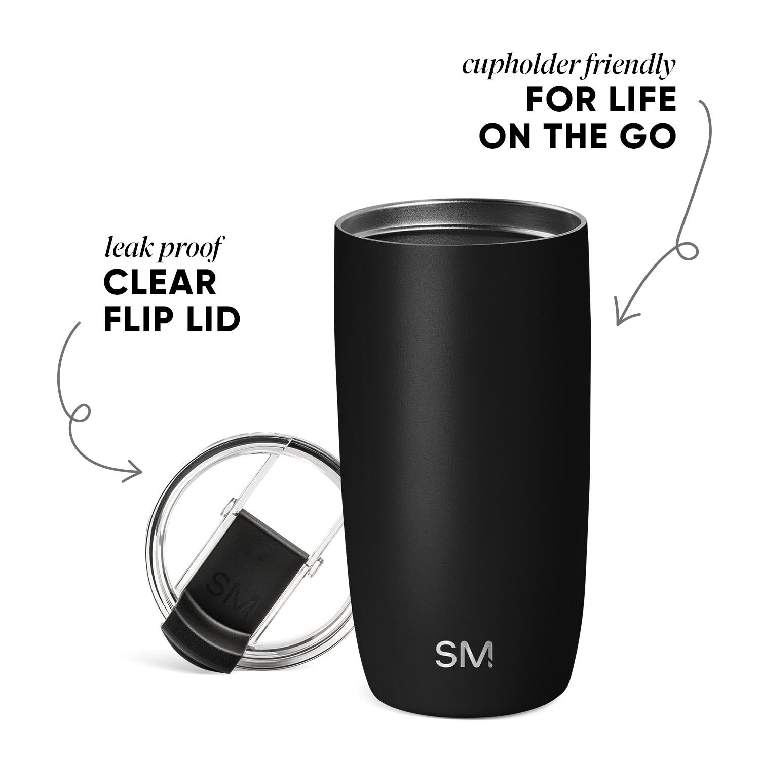 Collegiate Voyager Tumbler with Clear Flip Lid & Straw U6 Iq
