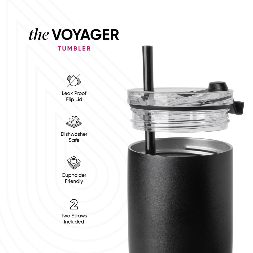 Collegiate Voyager Tumbler with Clear Flip Lid & Straw L8 fa